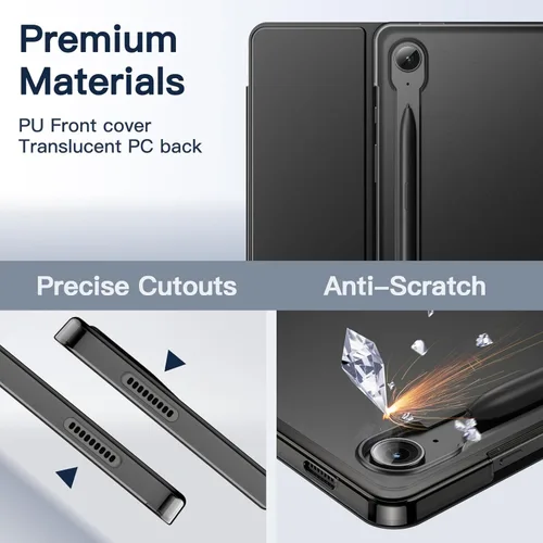 Vista 3 de JETech Funda para Samsung Galaxy Tab S10 Lite / S10 FE / S9 FE de 10.9 pulgadas, funda protectora delgada y translúcida con soporte trasero de tres