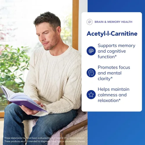 Vista 3 de Pure Encapsulations Acetil-l-Carnitina 500 mg Suplemento de memoria para el cerebro, la concentración y la calma* 60 cápsulas