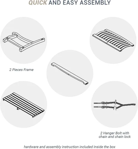 Vista 7 de Bonn - Columpio de madera de caoba, color blanco, columpio duradero para exteriores, patio, porche, jardín, cubierta, cómodo, resistente a