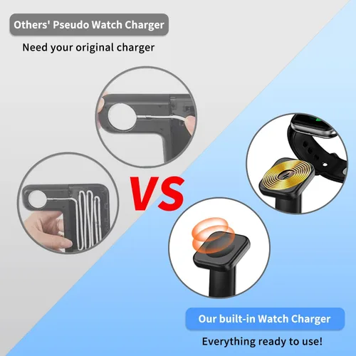 Vista 4 de Estación de carga 3 en 1 para múltiples dispositivos Apple, estación de carga inalámbrica para la serie iPhone, estación de carga Apple para Apple