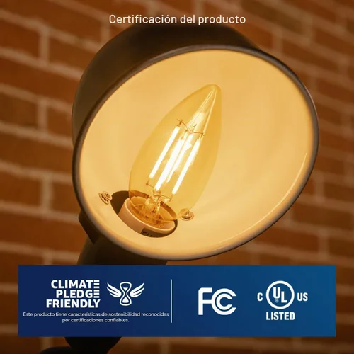 Vista 5 de FLSNT Bombillas LED de Araña Equivalentes a 40W, Bombillas LED Ámbar Regulables B11 E26 Base de Candelabro, 2200K Blanco Cálido, 330LM, Paquete de 6