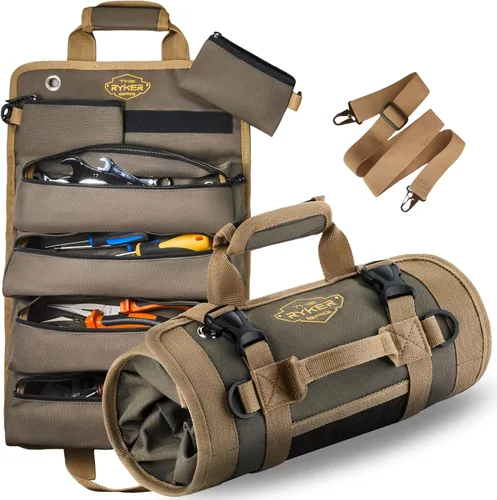 Vista 9 de The Ryker Organizador de Bolsa de Herramientas Enrollable, Regalos para Él (Paquete de 2) Bolsa Organizadora de Herramientas Enrollable