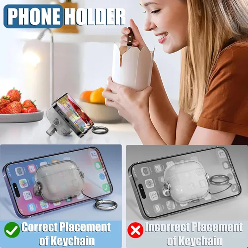 Vista 3 de Funda para Airpods Pro 3, fundas de bloqueo de seguridad para Apple Airpod Pro 3 (2025) con soporte para teléfono y kit de limpieza, protección