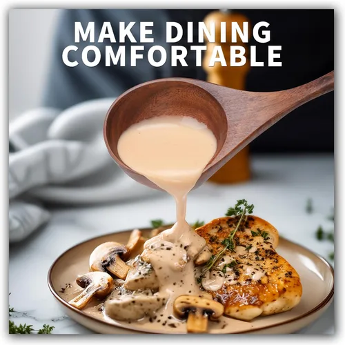 Vista 8 de Juego de cucharas de madera, 3 tamaños de cuchara de sopa grande de teca, cucharas de madera para cocinar, cuchara de servir, cucharas de madera