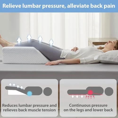 Vista 7 de Almohada de elevación de piernas para la circulación sanguínea después de la cirugía y la hinchazón, almohada de cuña para el alivio del dolor