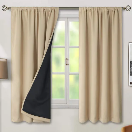 BGment - Cortinas opacas para sala de estar de 63 pulgadas de largo, juego de 2 paneles, cortinas para oscurecer toda la habitación, cortinas
