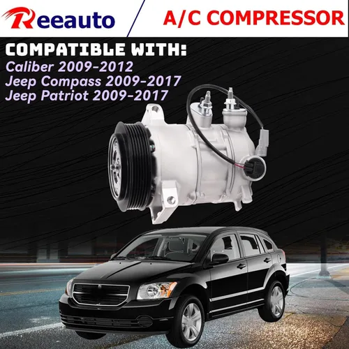 Vista 5 de Compresor de aire acondicionado A/C compatible con Je-ep Compass Patriot 2009-2017 Calibre 2009-2012 AC Compresor L4 1.8L 2.0L 2.4L Reemplazar