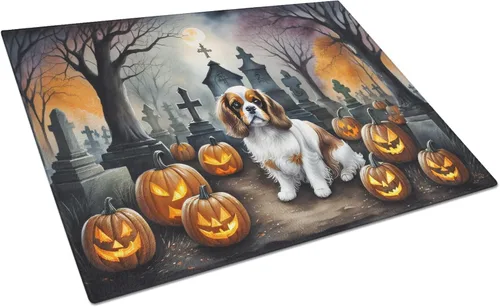 Vista 56 de Caroline's Treasures DAC2001LCB Affenpinscher - Tabla de cortar de vidrio de Halloween espeluznante, grande, decorativa, de vidrio templado, tabla