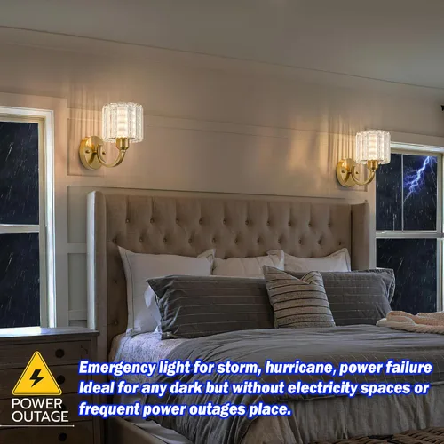 Vista 5 de Juego de 2 apliques de pared que funcionan con pilas, apliques de pared inalámbricos recargables con bombilla RGB de 10000 mAh, aplique de pared