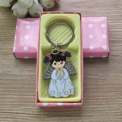 Regalo de fiesta de bautismo (12 piezas) Llavero de niña ángel rezando/Recuerdos de bautizo/Primera Comunión/Recuerdos de Bautizo/Recuerdos de