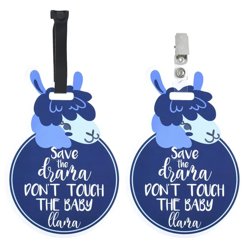 Vista 12 de Three Little Tots Paquete de dos señales de asiento de coche y cochecito de bebé en blanco y negro sin tocar - Seguridad probada por CPSIA