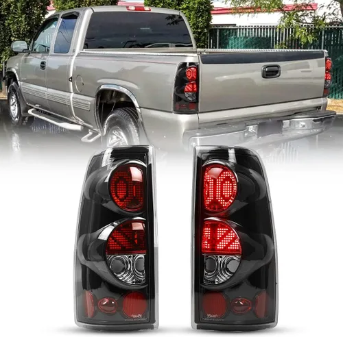 Winjet Luces traseras LED aptas para Chevrolet Silverado 1999-2006 y 1999-2003 GMC Sierra montaje de luz trasera con luz LED intermitente/luz de