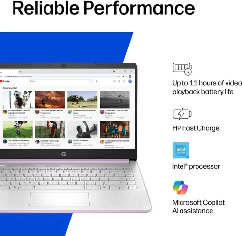 Vista 6 de Computadora portátil HP 2026, CPU Intel N150, Office 365, 128GB UFS
