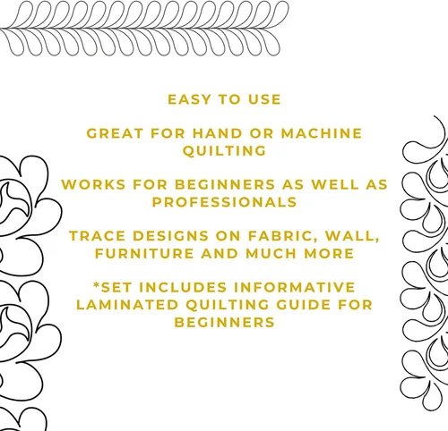 Vista 2 de Plantillas de acolchado para acolchado a máquina y a mano, juego de 3 plantillas de edredón de plástico para bordes, patrones, borde de plumas