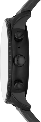 Vista 2 de Fossil Gen 4 Explorist HR - Reloj inteligente con pantalla táctil de acero inoxidable y silicona color negro liso modelo BQD1000