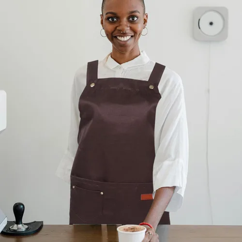 Vista 7 de CLISPEED Waterproof Utility Apron for Men and Women Adjustable Bib Chef Apron with Pockets for Cooking Commercial Kitchen Food Service and Cleaning