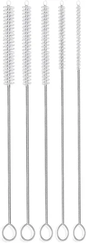 Vista 11 de Juego de cepillos de limpieza de tubos de 10 pulgadas, paquete de 5 cepillos pequeños de nailon extra largos con asas flexibles para botellas