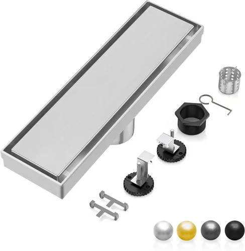 Vista 13 de DLONE Drenaje de ducha cuadrado Drenaje de ducha de 6 pulgadas de acero inoxidable AISI 304 dorado cepillado con panel de inserción de azulejos 2