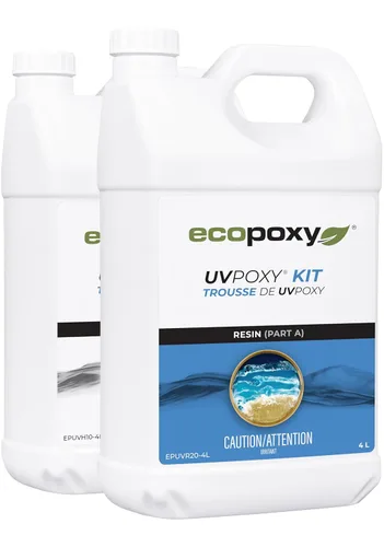 Vista 11 de EcoPoxy UVPoxy Kit de Resina Epoxi para Recubrimiento de Superficies de Mesa y Arte - 1.06 Gal / 4L: Curado Rápido, Resistente a UV/Amarillamiento