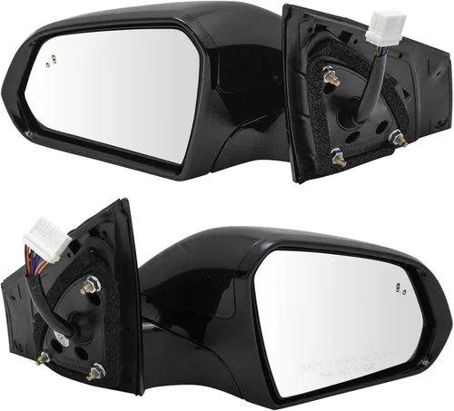 Vista 24 de TRQ Conjunto de 2 piezas de espejo lateral para conductor y pasajero, ajuste eléctrico, sin calefacción, sin memoria, color negro, compatible