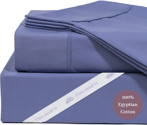 Vista 7 de DreamFit DreamCool Juego de Sábanas de Cama Refrescantes de 100% Algodón Egipcio con Correas Elásticas en las Esquinas 400 Hilos Bolsillo Extra