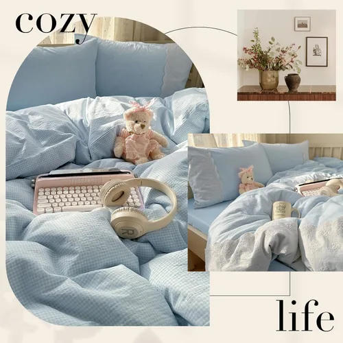 Vista 222 de mixinni Juego de funda de edredón de algodón floral para niñas y adolescentes, con lazos de cremallera, fácil cuidado, ultra suave y transpirable