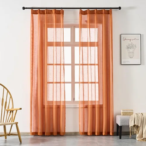Vista 41 de Cortinas plisadas negras transparentes de 84 pulgadas de largo para puerta Negro
