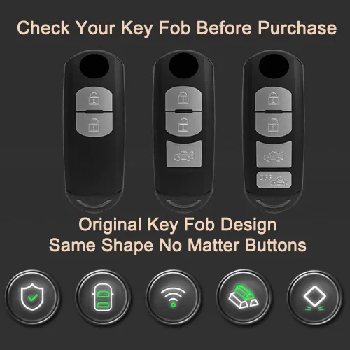 Vista 2 de Alloy Metal Key Fob Cover,2 Pack Compatible with Mazda 3 6 8 Miata MX-5 CX-3 CX-5 CX-7 CX-9 RX-8