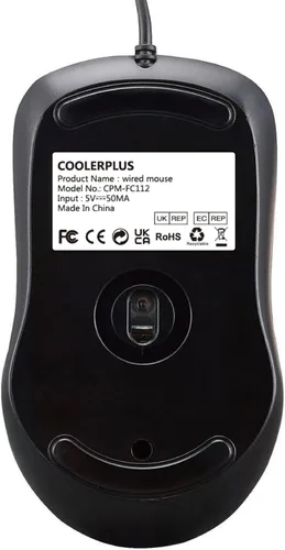 Vista 7 de COOLERPLUS FC112 - Mouse óptico USB con cable para computadora con fácil clic para oficina y hogar, 1000 DPI, premium y portátil, compatible con PC