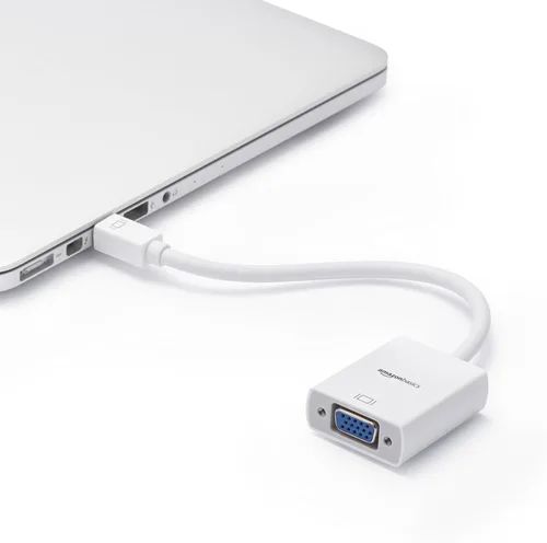 Vista 8 de Yaxa Basics Adaptador de monitor Mini DisplayPort a VGA, color blanco