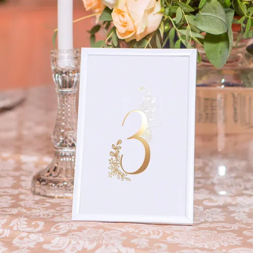 Vista 6 de Sweetzer & Orange - Números de mesa dorados para bodas – 1 a 25 elegantes tarjetas de mesa para bodas, bar mitzvah, decoraciones de quinceañera