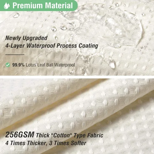 Vista 106 de Cortina de ducha de tela Dynamene verde oscuro - Cortinas de baño de tela de nido de abeja texturizadas resistentes, juego de cortinas de baño