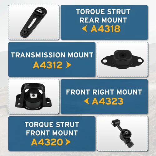 Vista 4 de Juego de montaje de motor compatible con Nissan Cube 2009 2010 2011 2012 2013 2014 2007 2008 2009 2010 2011 2012 Nissan Versa 1.8L 4 piezas