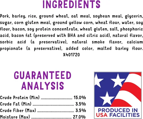 Vista 5 de Purina Beggin' Con golosinas de carne real para perros, tamaño divertido original con sabor a tocino, bolsa de 25 onzas