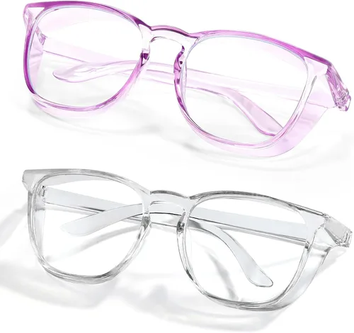 Vista 26 de LASMEX Elegantes gafas de seguridad para mujeres y niñas, gafas anti-vaho, gafas protectoras, gafas transparentes