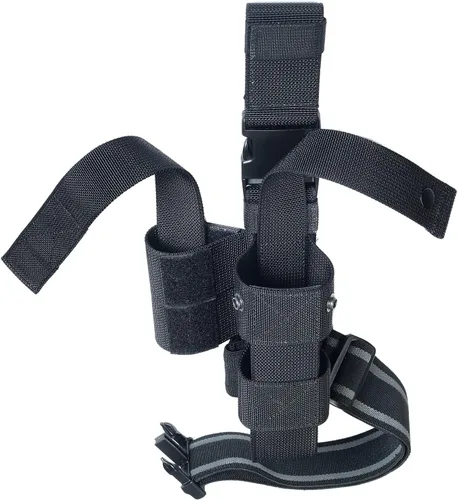 Vista 4 de Funda para pierna con spray de pimienta MK9 y soporte para linterna, funda ajustable para muslo con soporte para botella de agua y spray de pimienta