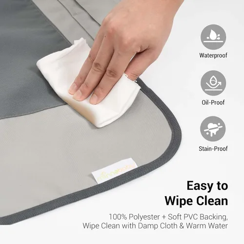 Vista 4 de Minnebaby Funda Protectora Extra Grande para Silla Elevadora, Funda de Asiento para Silla de Comedor para Silla Elevadora, Gris