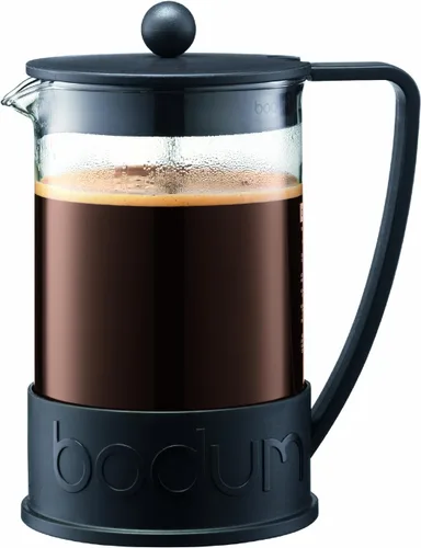 Vista 10 de Bodum Cafetera de prensa francesa Brazil de 12 onzas, vidrio de borosilicato resistente a altas temperaturas, negro - Hecho en Portugal