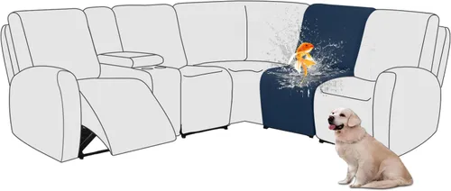 Vista 37 de ALIECOM Fundas 100% impermeables para sofá seccional reclinable, forma de L, elásticas, para esquina, funda para sofá seccional reclinable, lavable