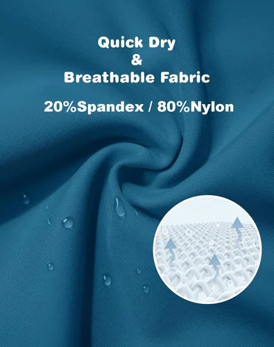 Vista 6 de MAGNIVIT Traje de baño para hombre, color liso, básico, largo, deportivo, con bolsillos