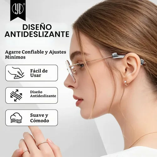 Vista 4 de YR Lentes de silicona suave, retenedores de manga, antideslizantes, elásticos y cómodos, para anteojos, lentes de lectura, 10 pares, color negro