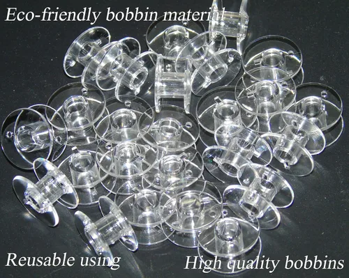Vista 5 de Ceeyali 25 bobinas de plástico transparente para máquina de coser con estuche de bobina, compatibles con múltiples máquinas de coser como máquina