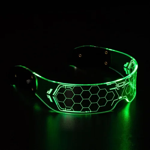 Vista 4 de Fency Light Up Glasses, LED Glasses for Adults, Cyberpunk Glasses for Cosplay Halloween Bar Club Party