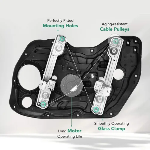 Vista 4 de YHTAUTO Elevalunas eléctrico delantero lado del conductor con conjunto de motor de 2 pines y panel de puerta interior para Hyundai Elantra