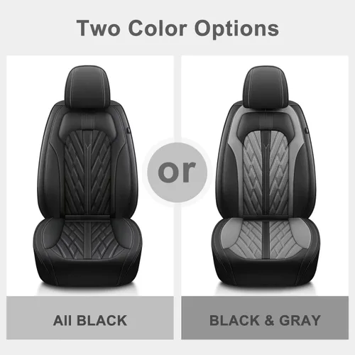 Vista 7 de TTX - Fundas de asiento delantero de automóvil para Nissan Frontier 2007-2024, fundas de asiento de cuero transpirables e impermeables, protectores