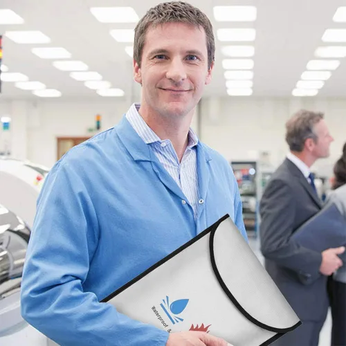 Vista 6 de Bolsa de documentos ignífuga: 15 x 11 pulgadas, bolsa de dinero de 7 x 9 pulgadas, almacenamiento de archivos con revestimiento de silicona sin