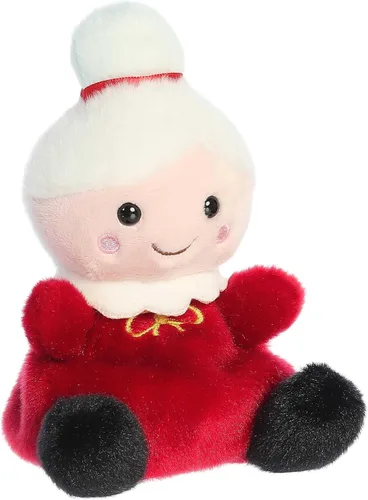 Vista 3 de Aurora® Adorable Palm Pals™ Mrs. Claus™ - Animal de peluche - Diversión de bolsillo - Juego sobre la marcha, rojo, 5 pulgadas