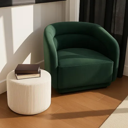 Vista 9 de Puf redondo otomano y reposapiés, pufs de pana suave con relleno de espuma, cómodos rellenos de esponja para sofá escritorio para descansar tus