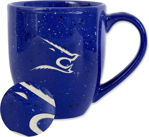 Vista 241 de Rico Industries NCAA Saint Joseph's (PA) Hawks Logo Principal Color Marrón 16 oz Logotipo del Equipo de Color Láser Grabado en Cerámica Moteada Taza