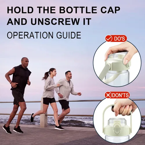 Vista 5 de Botellas de agua de vidrio de 32 onzas con popote, botellas de agua de vidrio motivacionales con tapa a prueba de fugas, botella de vidrio de gran